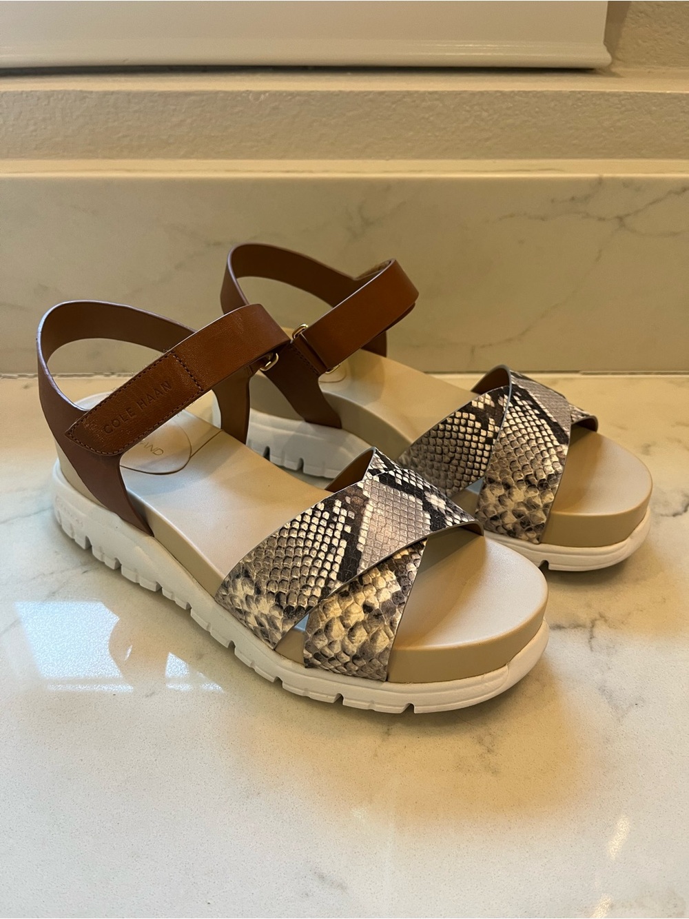 Cole Haan Zerogrand Crisscross Sandals | Soho Snake/Honey